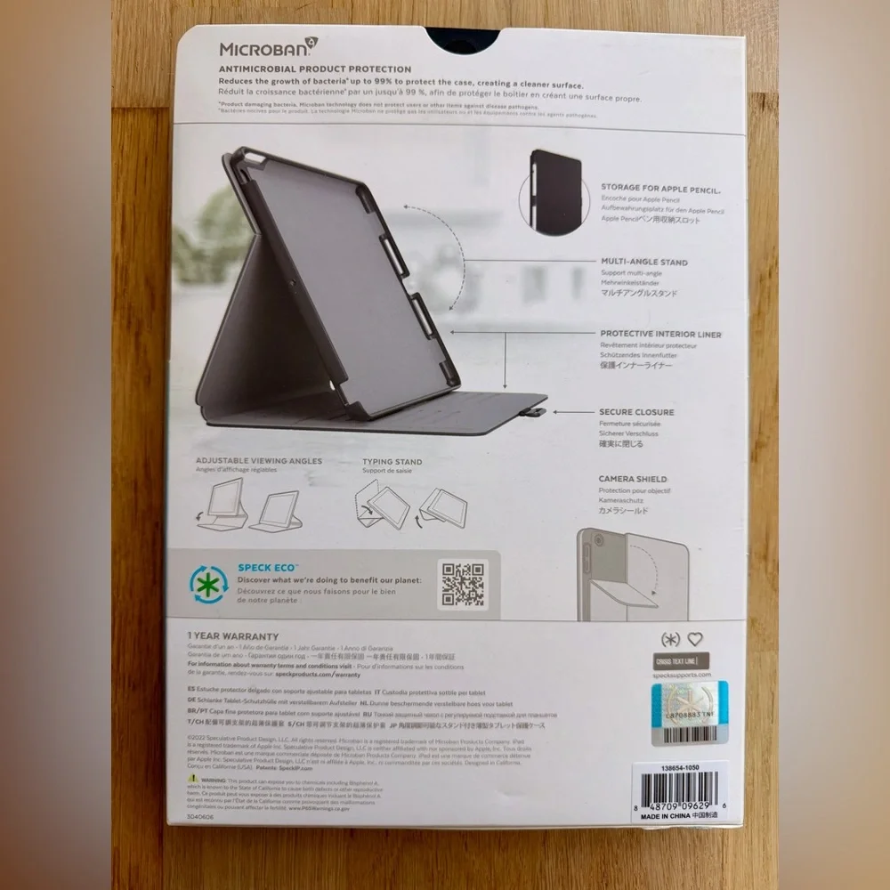 Speck Balance Folio Black Tablet Case - Protective Folio for iPad 10.2 NWT